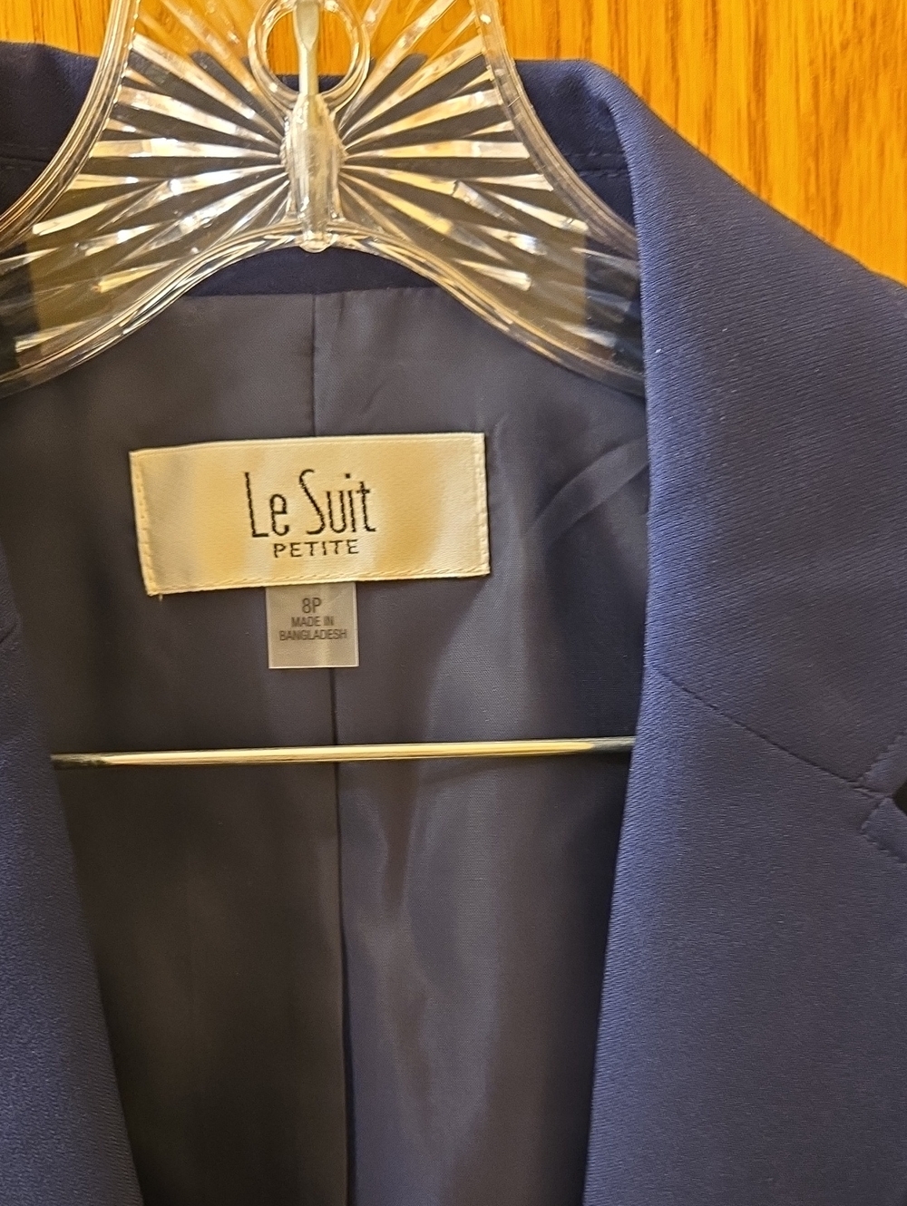 Le Suit Navy Single-Button Petite 8 Pantsuit - Picture 4 of 5